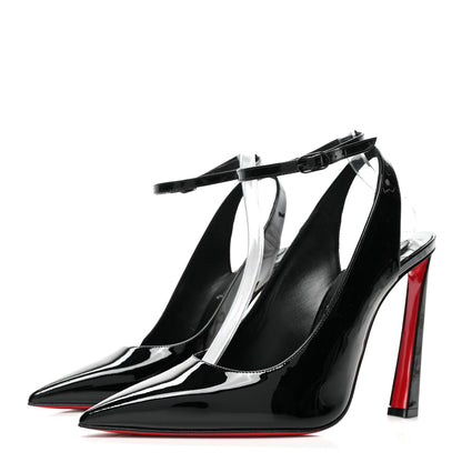 Christian Louboutin Patent Calfskin Condora Sling 100 Pumps 38 Black 3 of 7