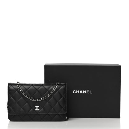 Chanel Lambskin Quilted Wallet On Chain WOC Black 31 of 31