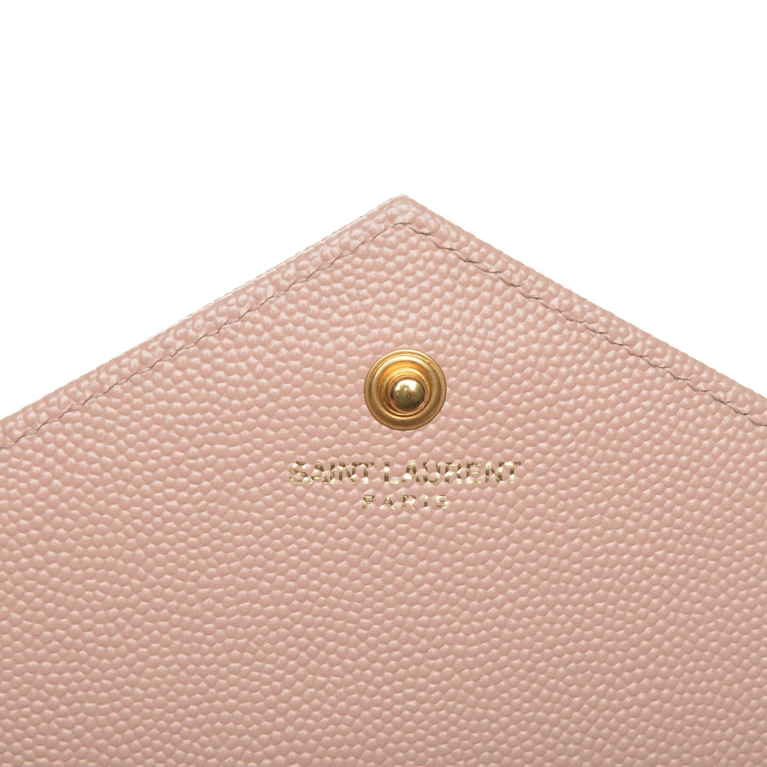 Saint Laurent Grain De Poudre Matelasse Chevron Monogram Chain Wallet Pale Pink 7 of 8