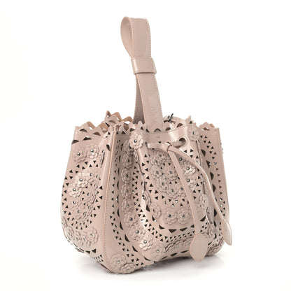 Alaia Patent Calfskin Laser Cut Floral Studded Rose-Marie 19 Bag Sable 2 of 7