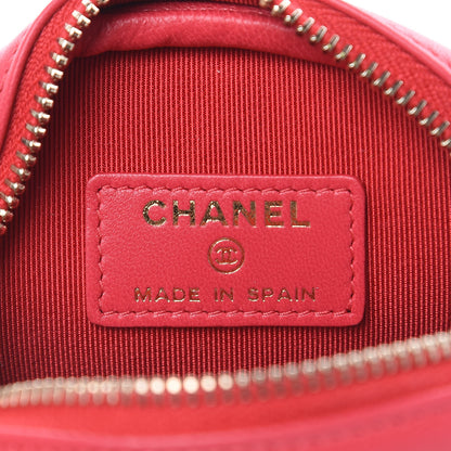Chanel Lambskin Quilted Zip Around Classic Coin Purse Light Red 6 of 9