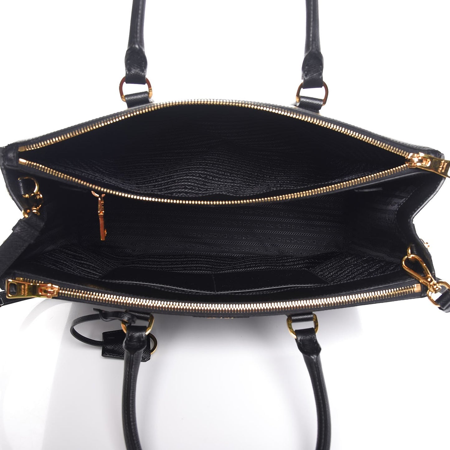 Saffiano Large Galleria Double Zip Tote Black