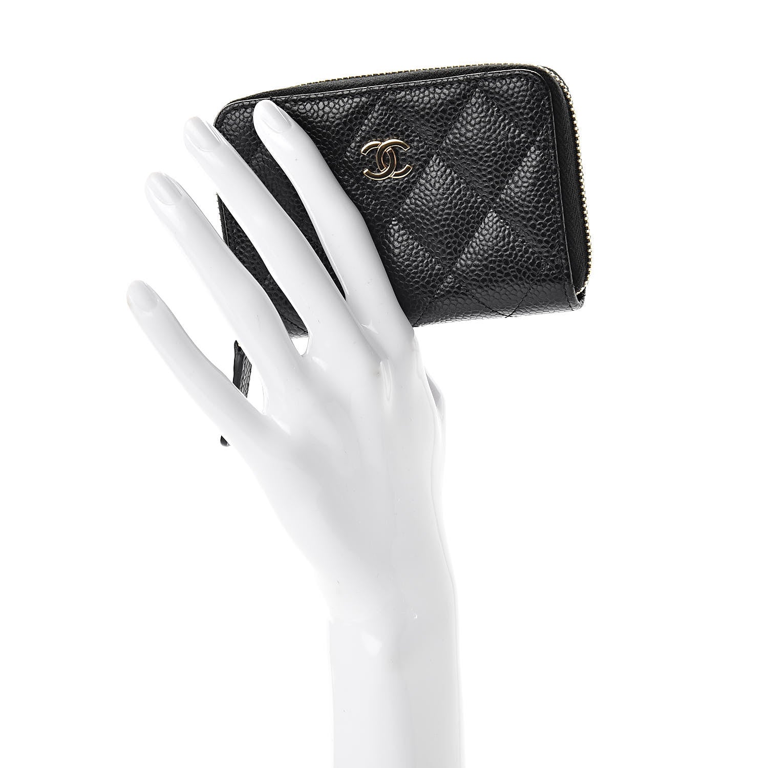 Chanel Caviar Quilted Zip Coin Purse Black 2 of 8