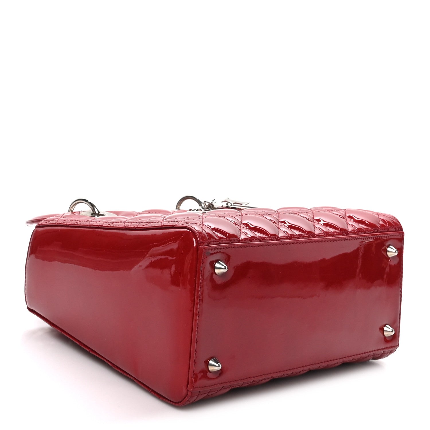 Christian Dior Patent Cannage Medium Lady Dior Burgundy Red 3 of 9