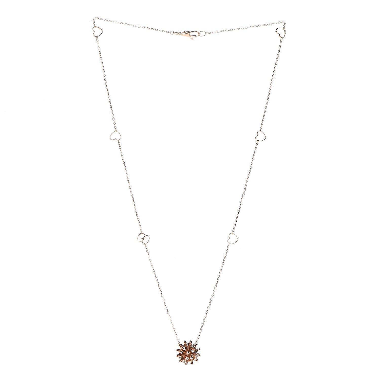 Gucci 18K Rose Gold Diamond Flora Necklace 3 of 7