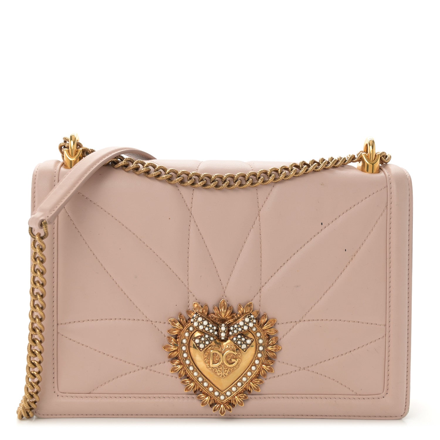 Dolce & Gabbana Calfskin Large Devotion Crossbody Bag Cipria 1 of 14