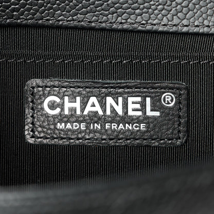 Chanel Caviar Chevron Quilted Medium Boy Flap Black 6 of 10