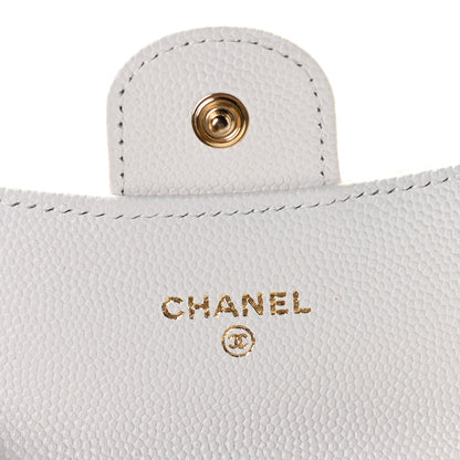 Chanel Caviar Quilted Flap Card Holder Wallet White 4 of 8