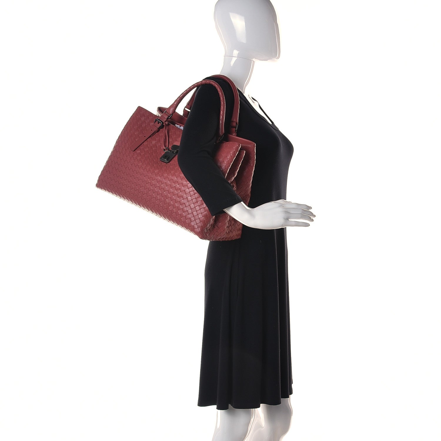 Bottega Veneta Nappa Intrecciato Medium Roma Tote Red 2 of 10