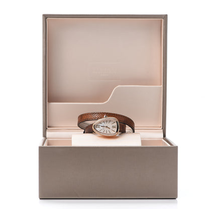 Bulgari 18K Rose Gold Lizard Diamond Bezel Mother of Pearl 20mm Serpenti Double Wrap Quartz Watch 6 of 6