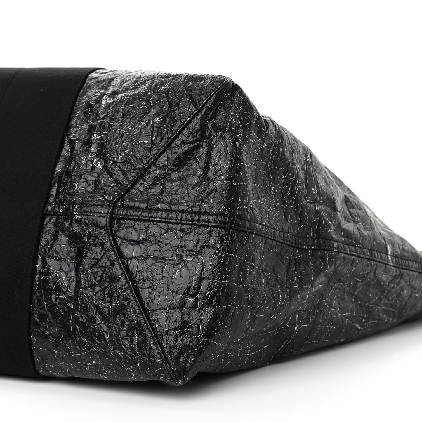Crackled Coated Canvas Extra Large AW Logo Tote Black