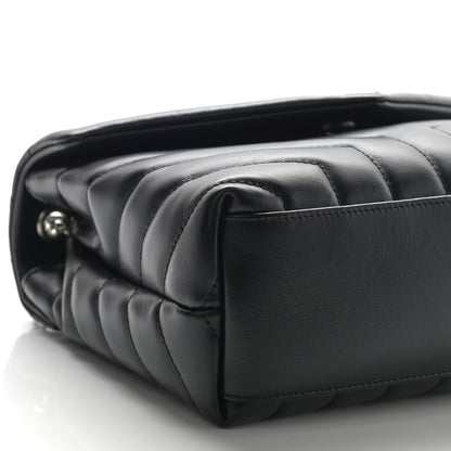Saint Laurent Calfskin Y Quilted Monogram Small Loulou Chain Satchel Black 10 of 11