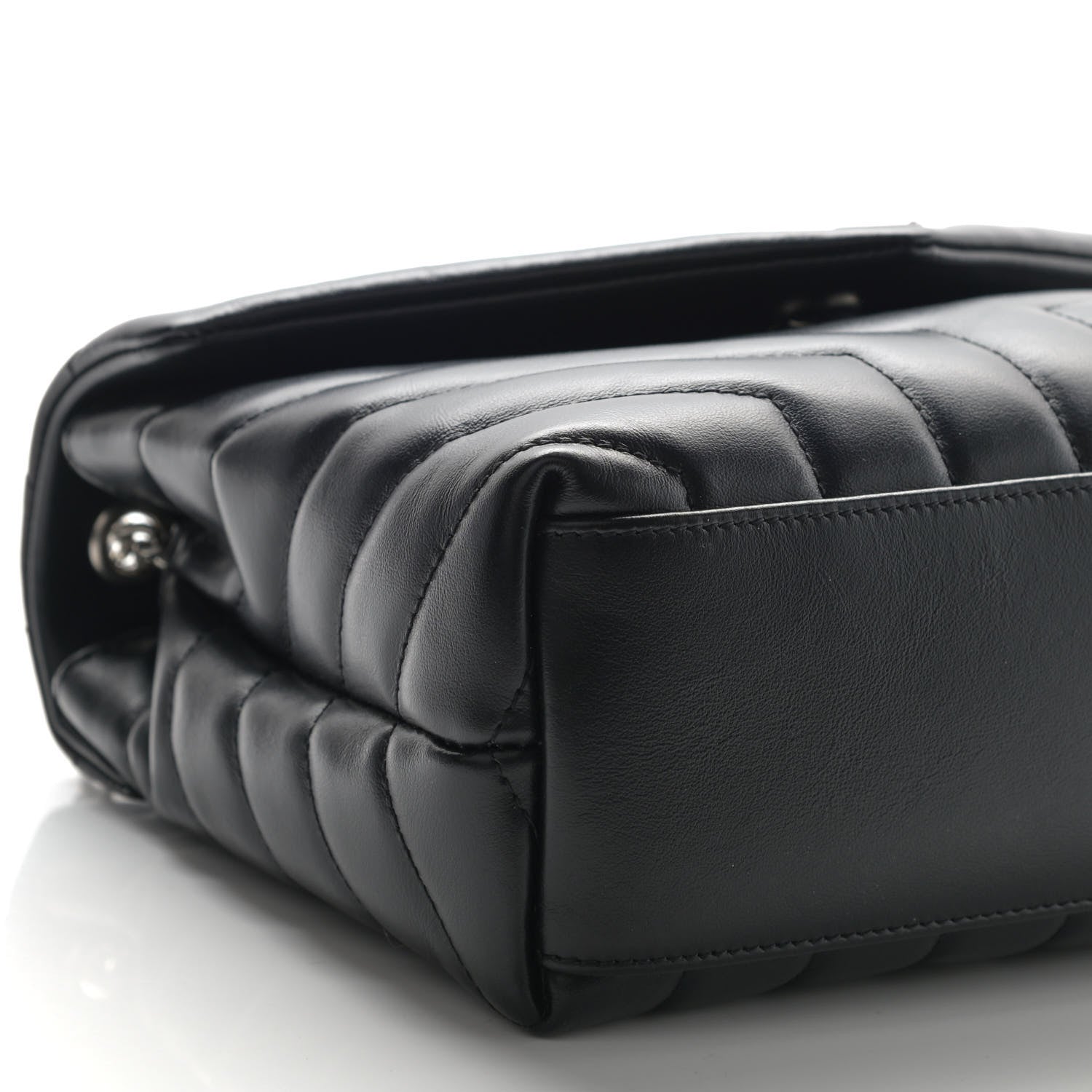 Saint Laurent Calfskin Y Quilted Monogram Small Loulou Chain Satchel Black 10 of 11
