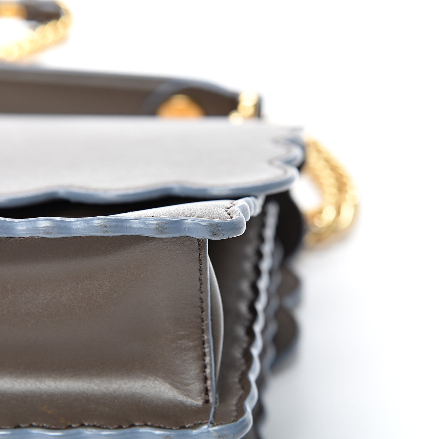 Vitello Liberty Scalloped Studded Kan I Shoulder Bag Carbone