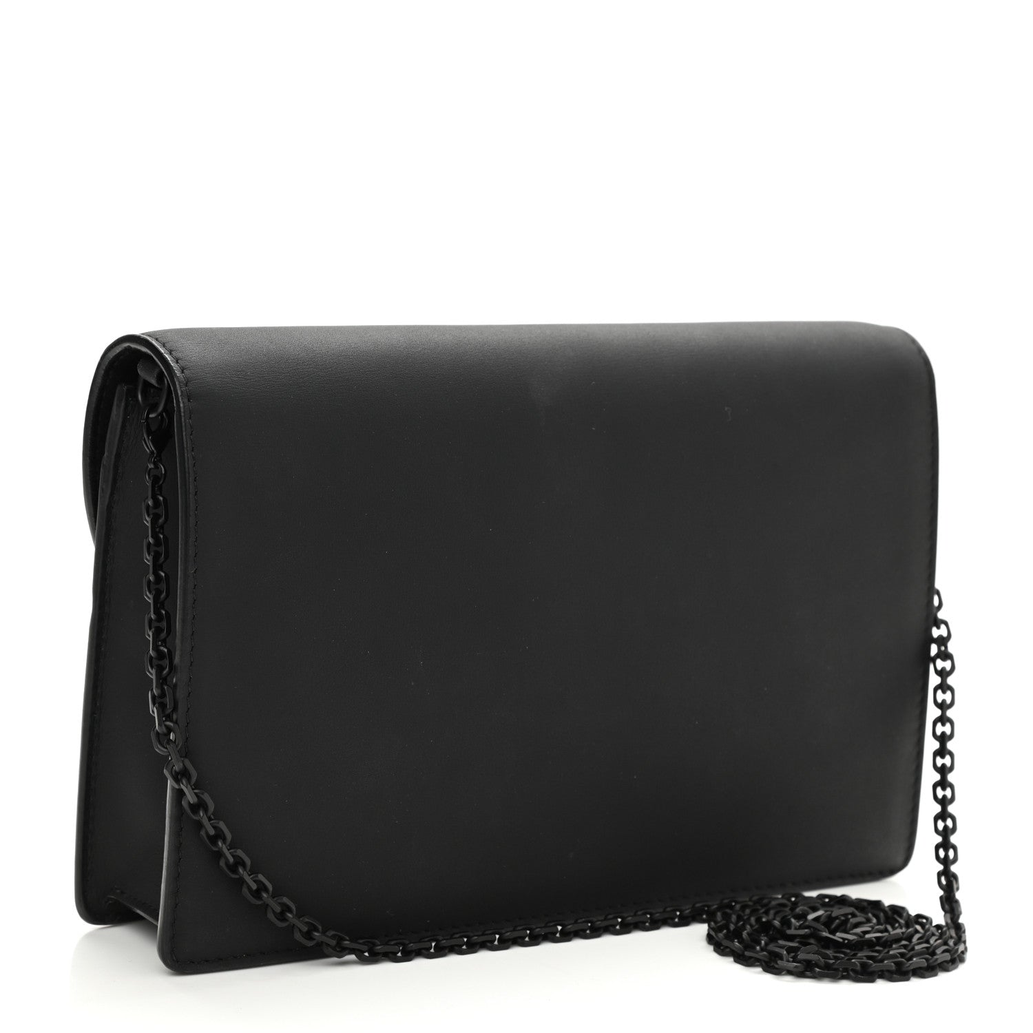 Christian Dior Ultra Matte Calfskin Saddle Chain Pouch Black 2 of 9