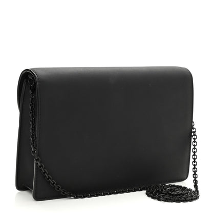 Christian Dior Ultra Matte Calfskin Saddle Chain Pouch Black 2 of 9