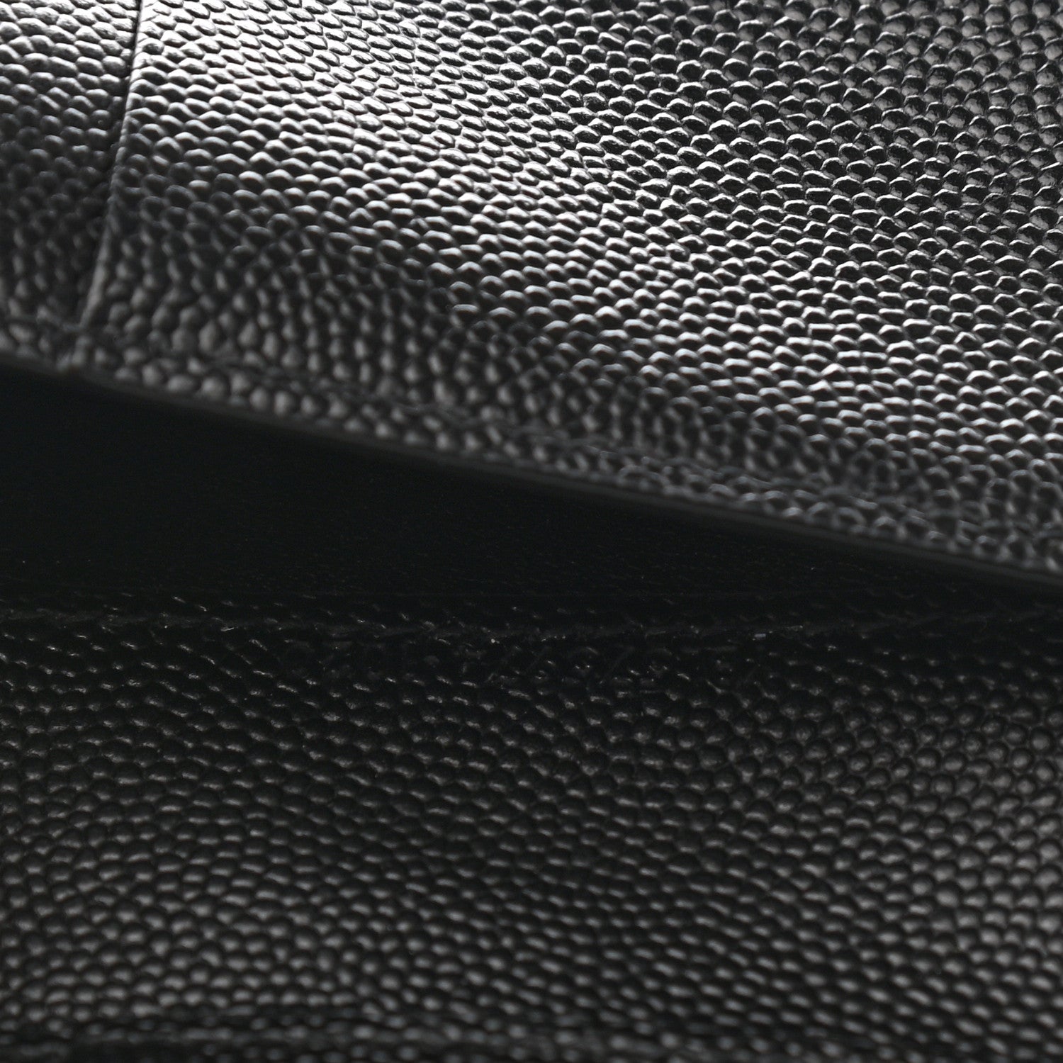Saint Laurent Grain De Poudre Matelasse Chevron Monogram Zipped Two-Part Wallet Black 7 of 8
