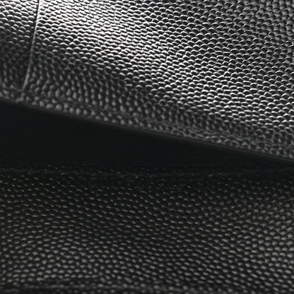 Saint Laurent Grain De Poudre Matelasse Chevron Monogram Zipped Two-Part Wallet Black 7 of 8