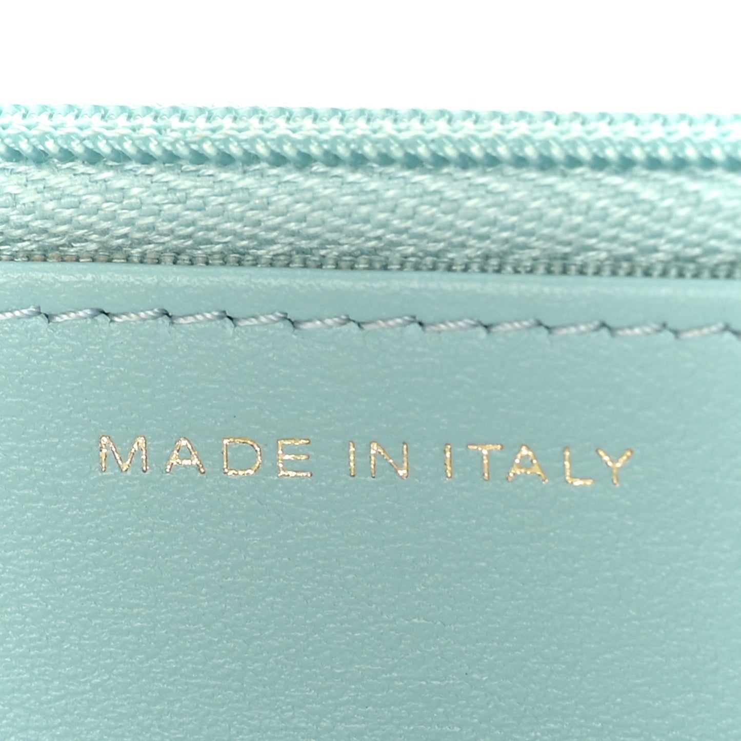 Caviar Quilted Wallet On Chain WOC Light Blue