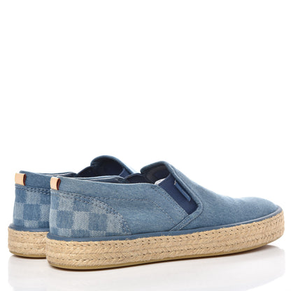 Louis Vuitton Denim Damier Mens Coconut Grove Espadrilles 8 Blue 4 of 9