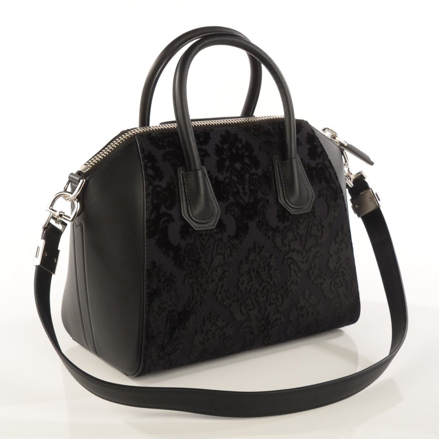 Calfskin Velvet Small Devoree Antigona Black