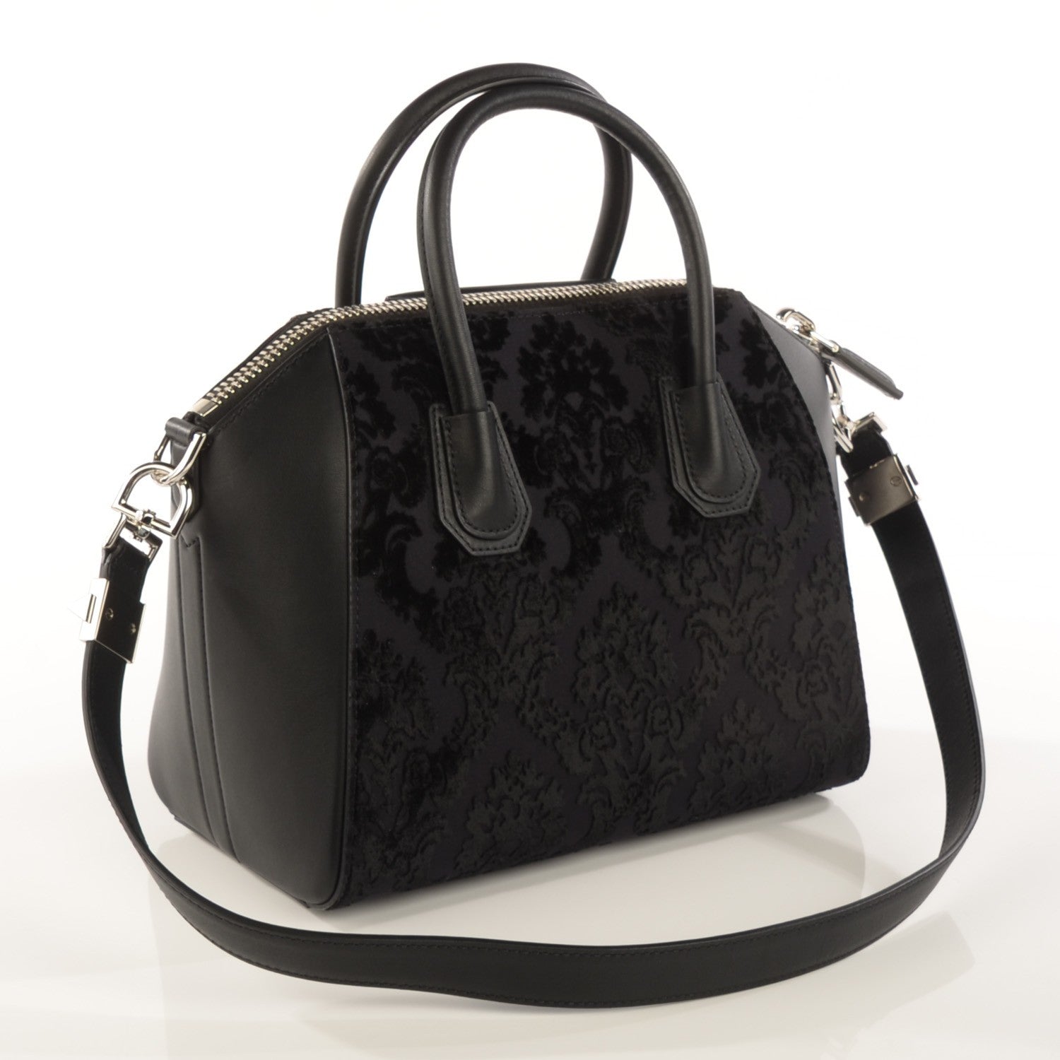 Givenchy Calfskin Velvet Small Devoree Antigona Black 3 of 9