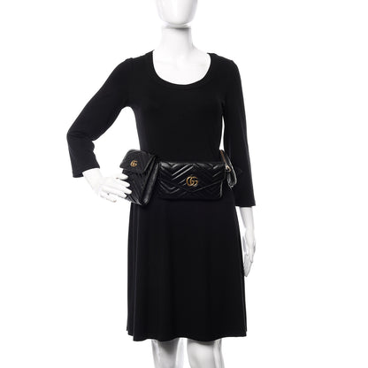 Gucci Calfskin Matelasse GG Marmont 2.0 Multi Belt Bag 85 34 Black 2 of 6