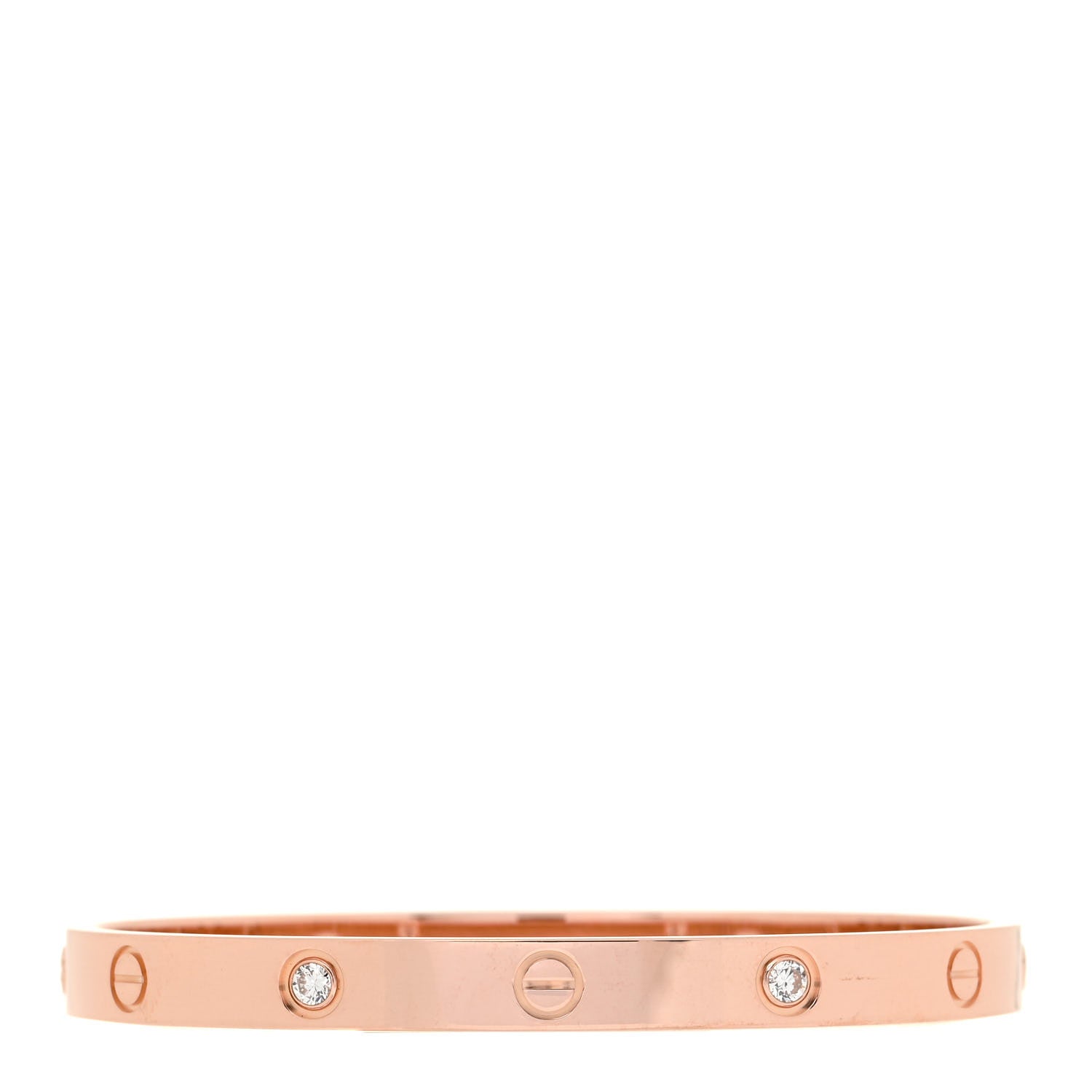 Cartier 18K Pink Gold 4 Diamond LOVE Bracelet 18 1 of 6