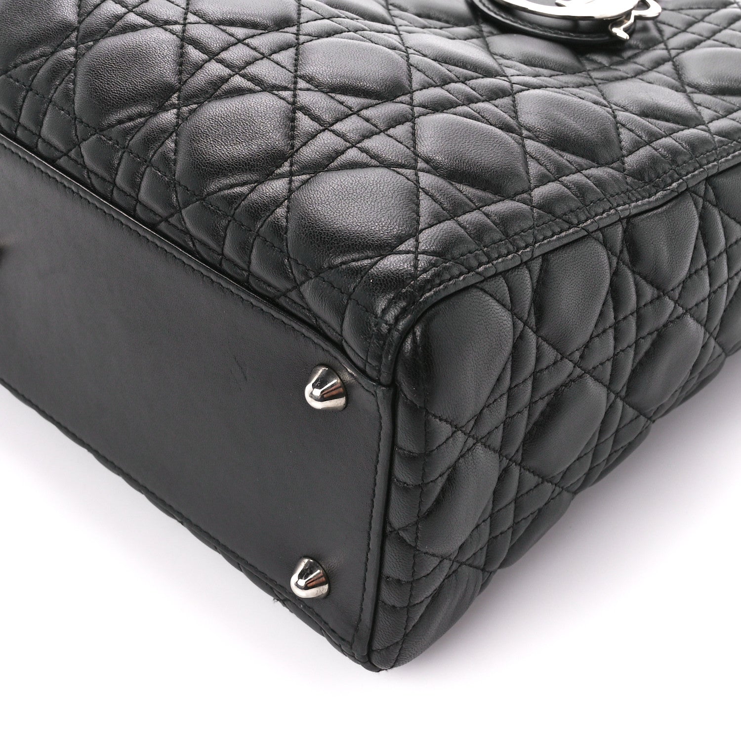 Christian Dior Lambskin Cannage Large Lady Dior Black 11 of 11