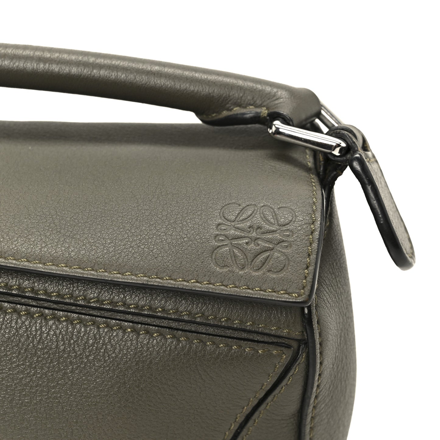 Calfskin Mini Puzzle Bag Khaki Green