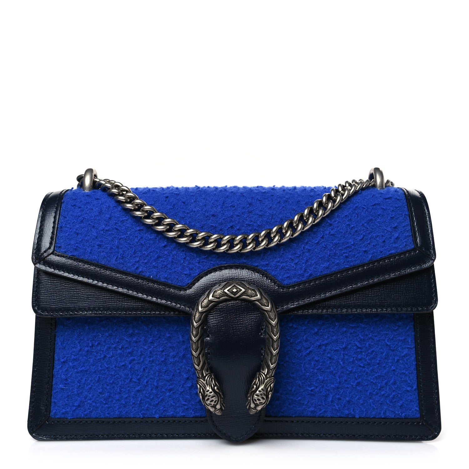 Gucci Casy Wool Azalea Calfskin Small Dionysus Shoulder Bag Blue China Blue 1 of 9
