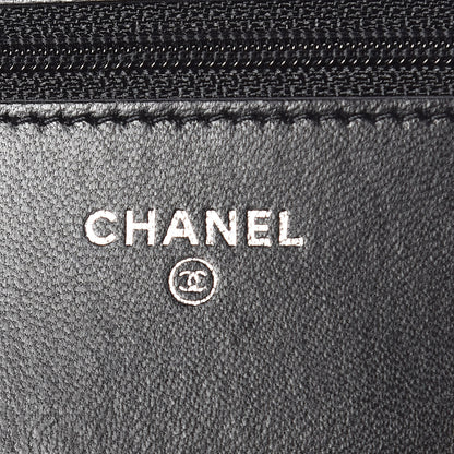 Chanel Lambskin Quilted Wallet On Chain WOC Black 6 of 11