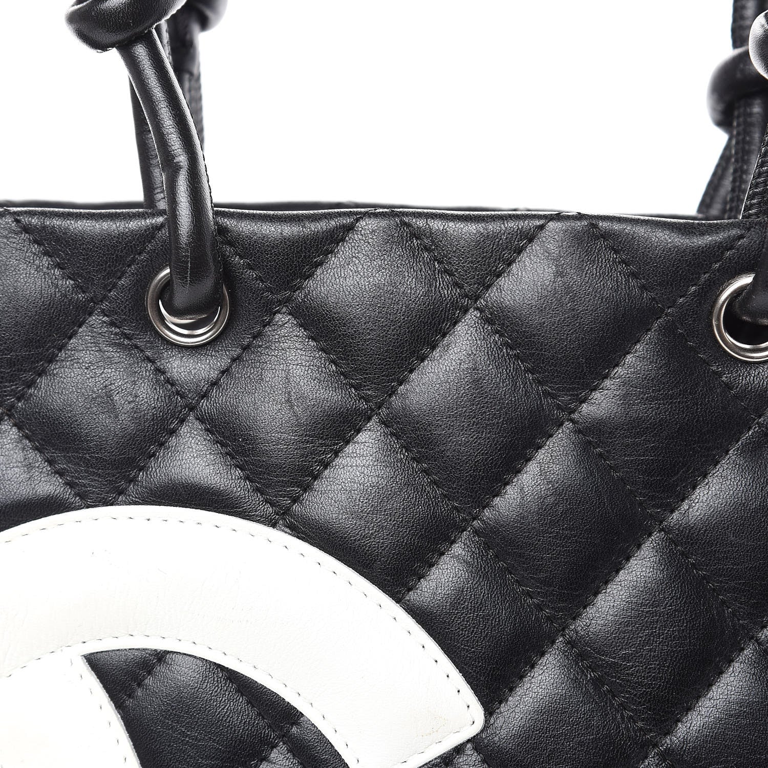 Chanel Calfskin Quilted Medium Cambon Tote Black White 10 of 17