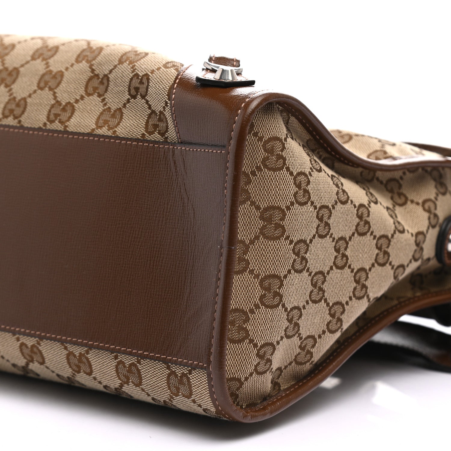 Balenciaga X GUCCI GG Monogram Azalea Calfskin Neo Classic Silver Hardware Medium City Beige Ebony Brown Sugar 9 of 10