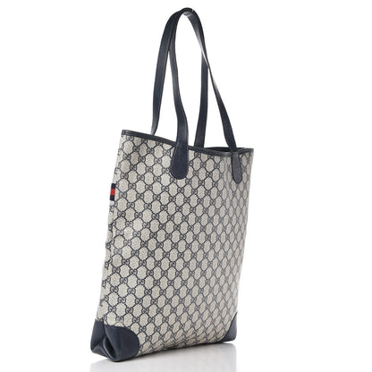 Gucci GG Plus Monogram Web Tote Navy Blue 3 of 17