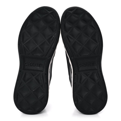 Chanel Velvet Calfskin Mixed Fibers CC Sneakers 38 Black 5 of 9