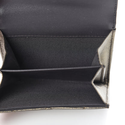 Chanel Metallic Calfskin Quilted CC Chic Flap Card Holder Dark Gold Grey 4 of 7