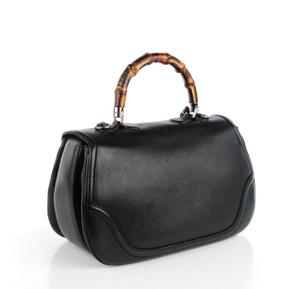 Gucci Calfskin Large New Bamboo Top Handle Bag Black 3 of 7
