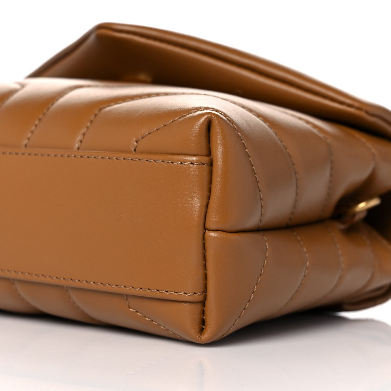 Saint Laurent Calfskin Y Quilted Monogram Toy Loulou Crossbody Bag Dark Natural 9 of 9