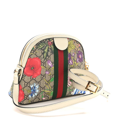 Gucci GG Supreme Monogram Flora Web GG Small Ophidia Dome Shoulder Bag White 3 of 10
