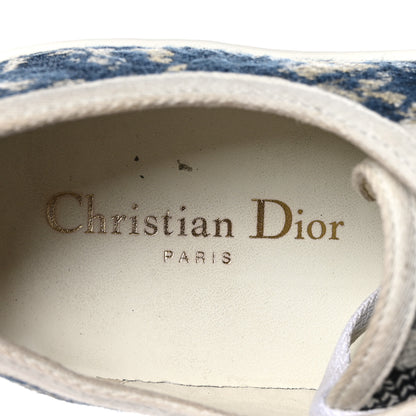 Christian Dior Denim Brocart Embroidered Walk'N'Dior Low Top Sneakers 37 Duck Blue 7 of 9