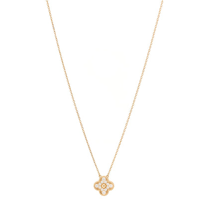 Van Cleef & Arpels 18K Yellow Gold Diamond Vintage Alhambra Pendant Necklace 1 of 6