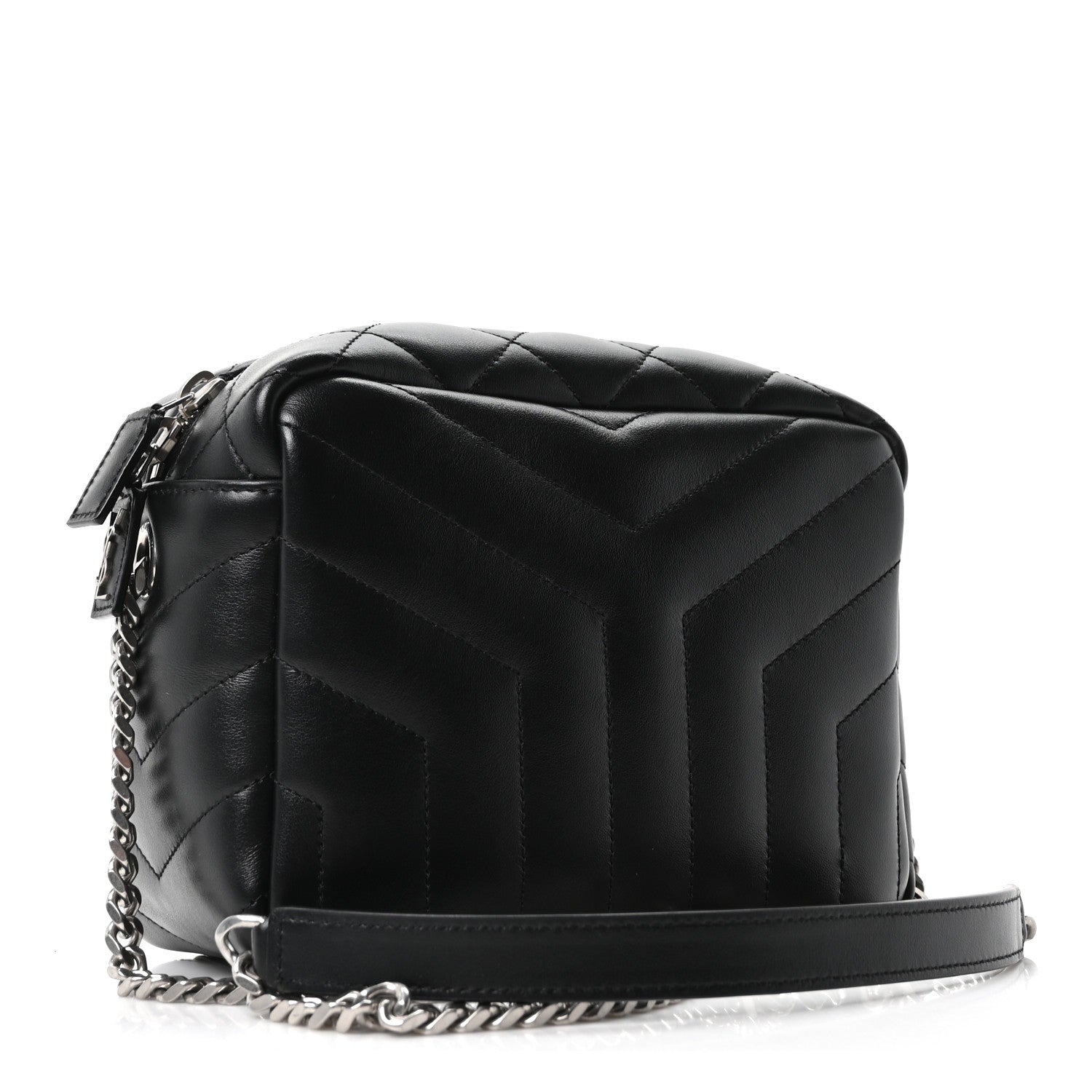 Saint Laurent Calfskin Y Quilted Monogram Small Loulou Bowling Bag Black 3 of 10