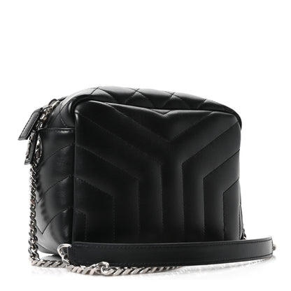 Saint Laurent Calfskin Y Quilted Monogram Small Loulou Bowling Bag Black 3 of 10