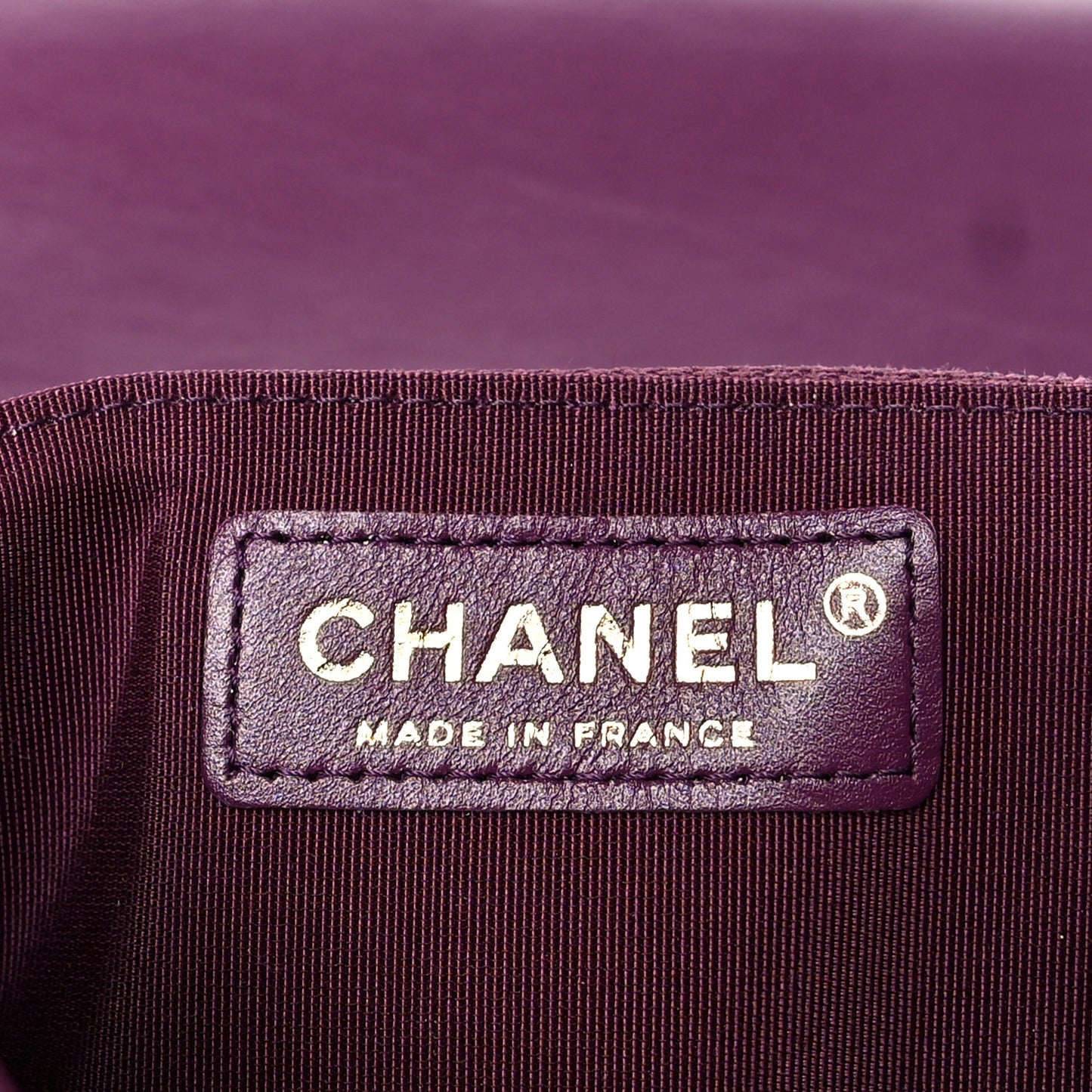 Crumpled Calfskin Medium Chain All Over Flap Purple