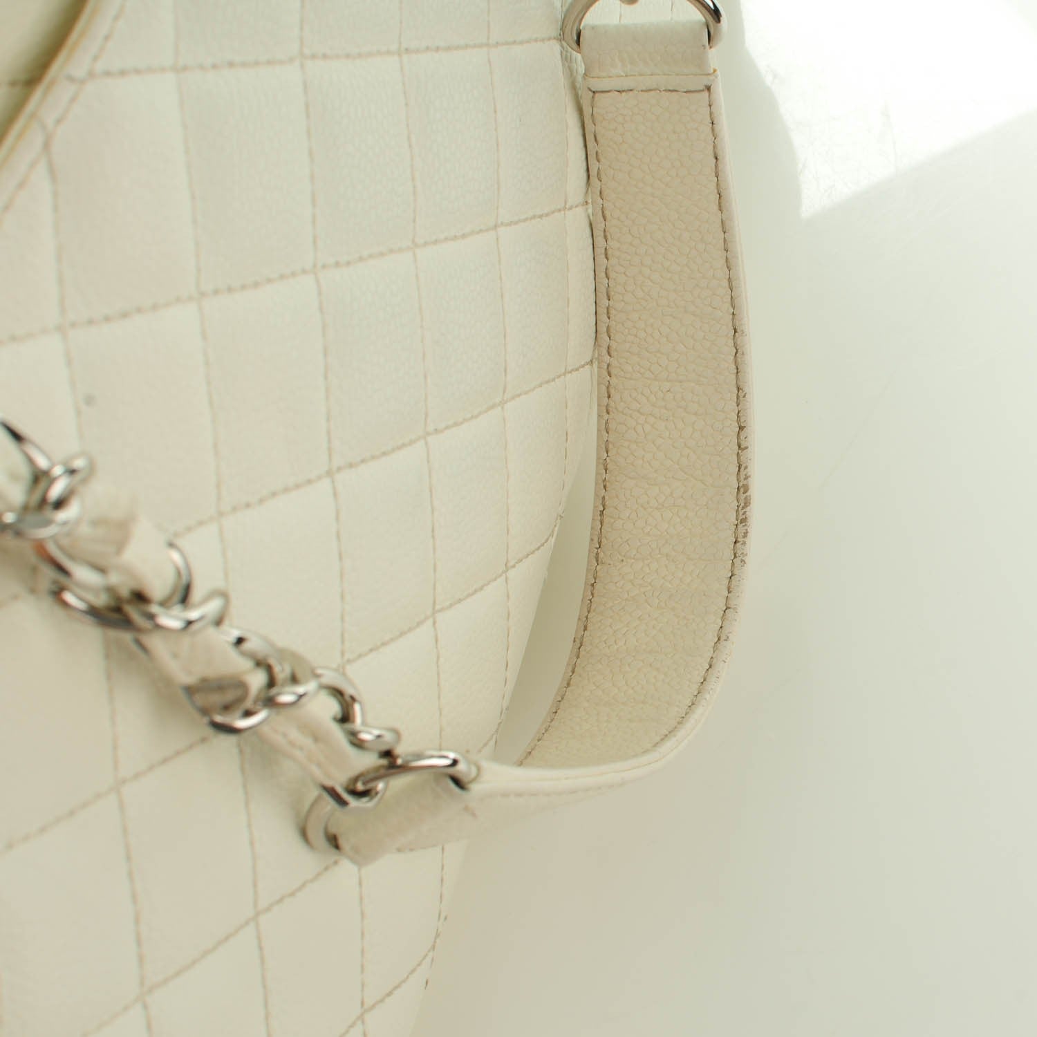 Chanel Caviar Quilted XL Grand Shopping Tote GST White 2 of 10