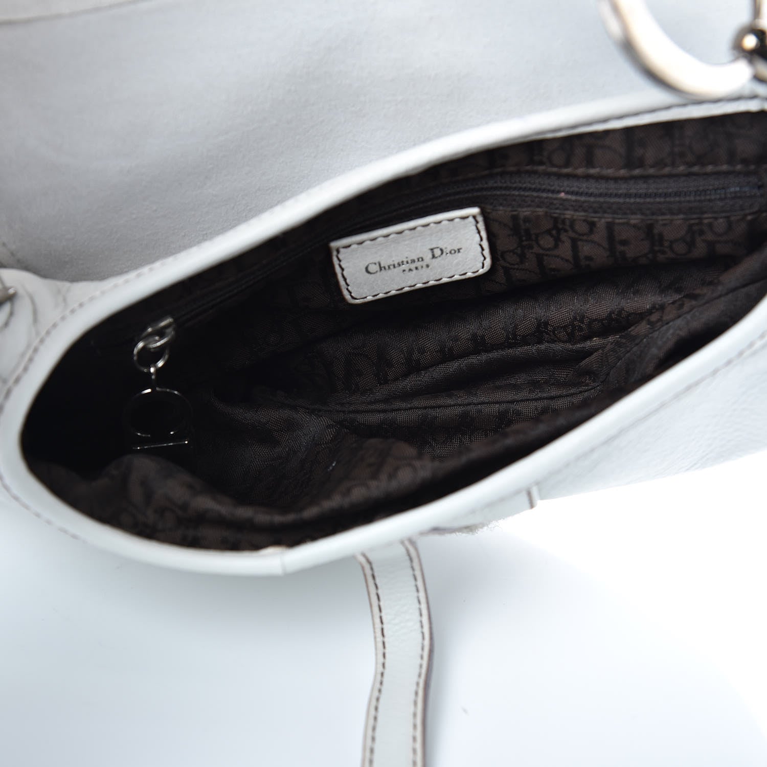 Christian Dior Calfskin Saddle Bag White 6 of 16