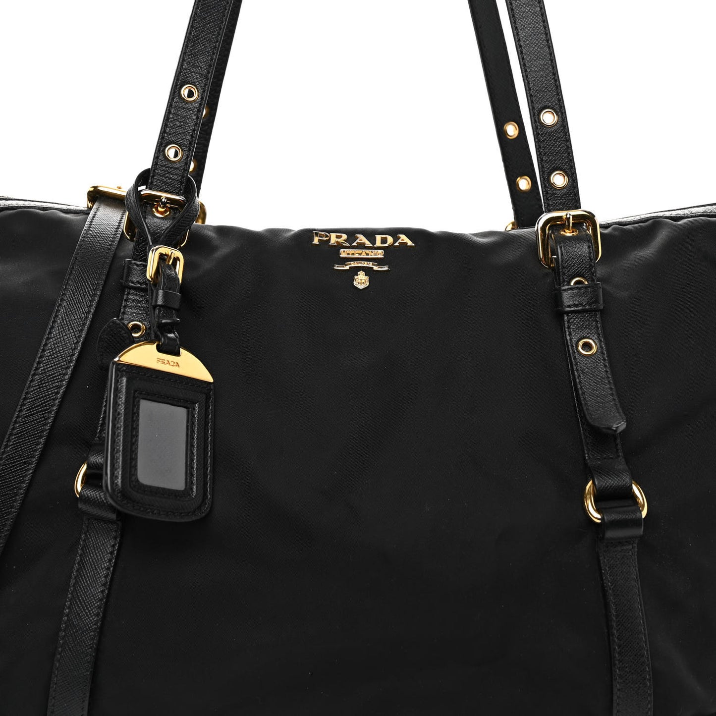 Tessuto Nylon Saffiano Tote Black