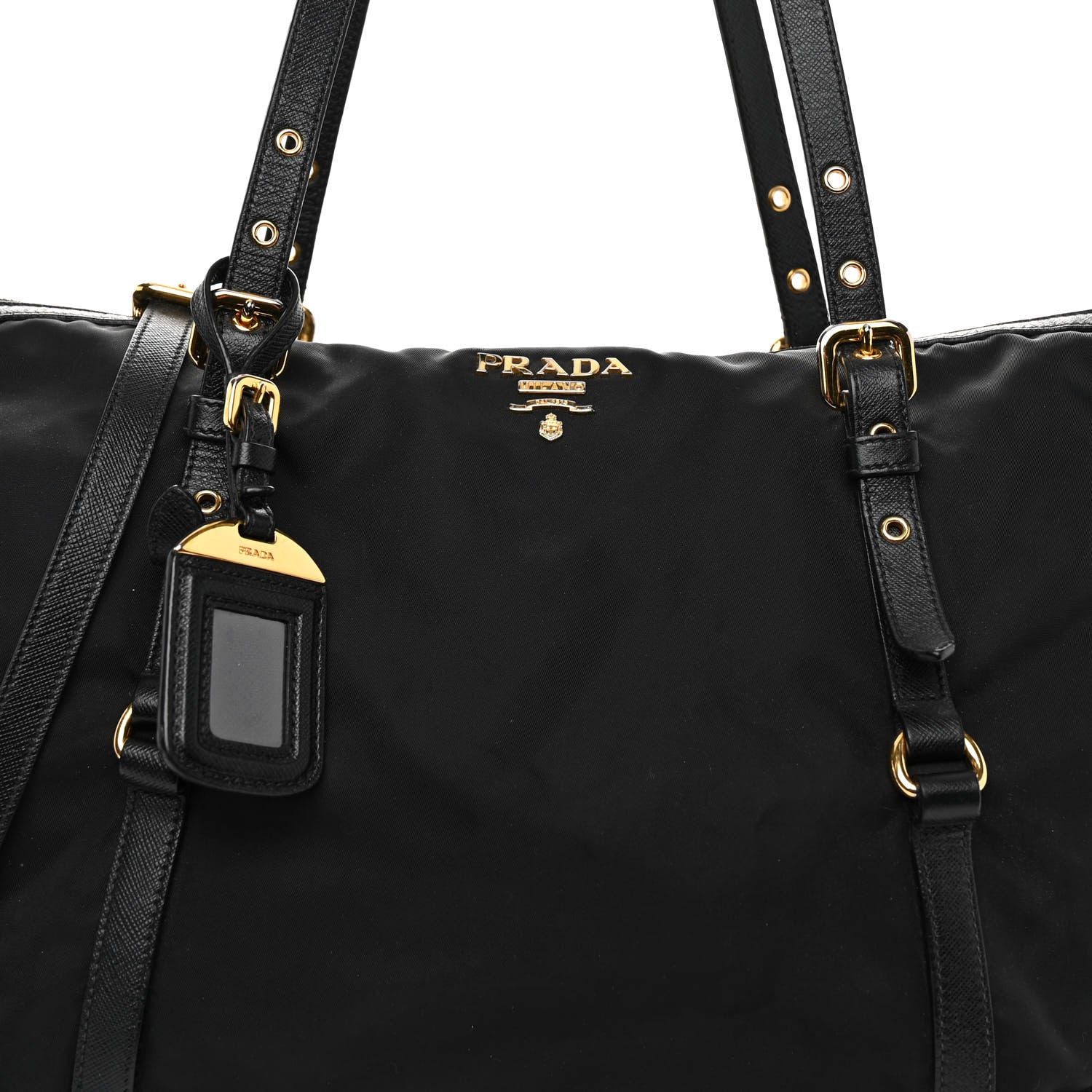 Prada Tessuto Nylon Saffiano Tote Black 7 of 9