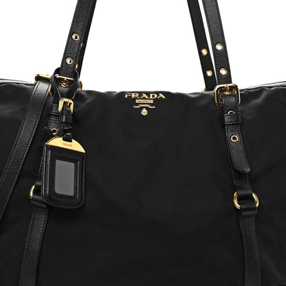 Prada Tessuto Nylon Saffiano Tote Black 7 of 9